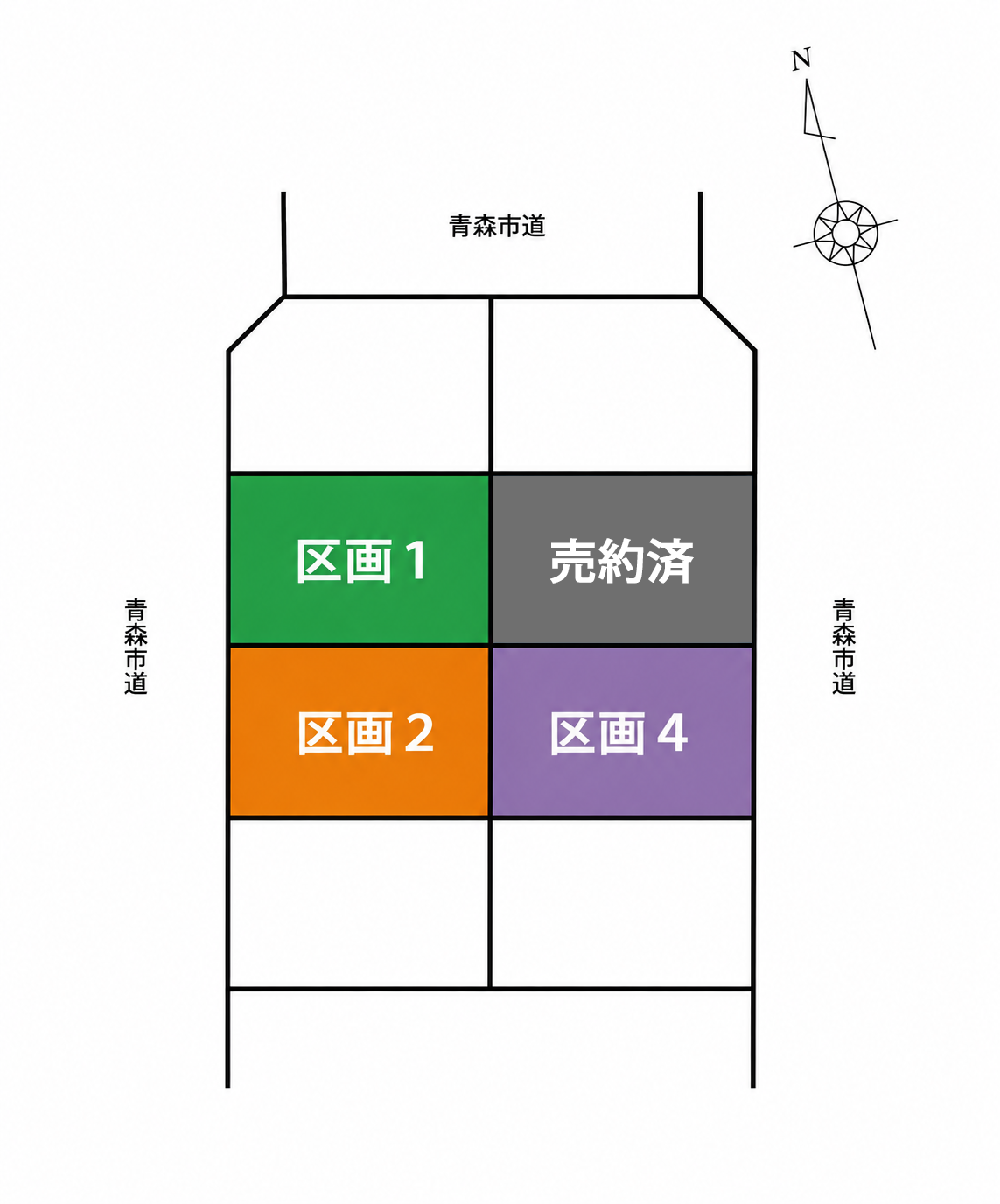 西大野4丁目 分譲地 区画図